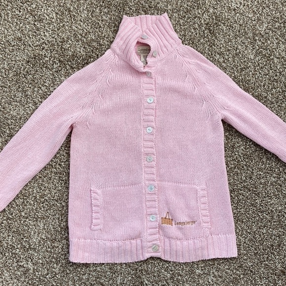 Vintage 90s 80s Longaberger Homestead Pink Knit Cardigan Buttonup Sweater Small - Picture 8 of 12